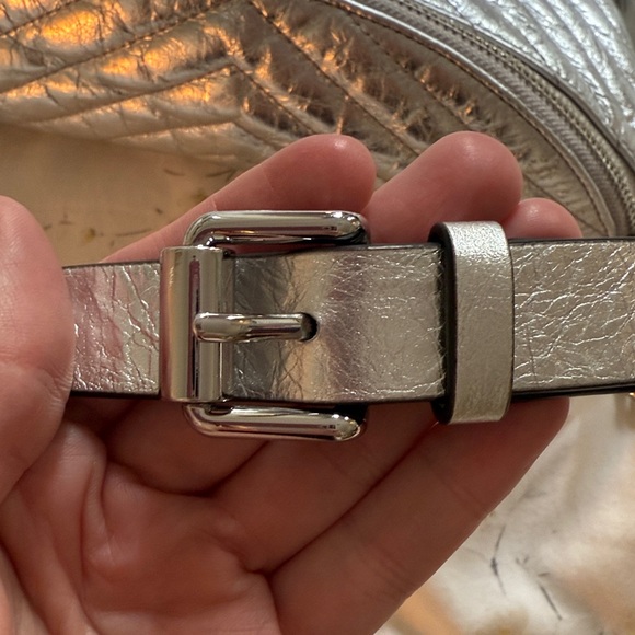 Rebecca Minkoff Edie Silver Metallic Belt Bag - Picture 4 of 9